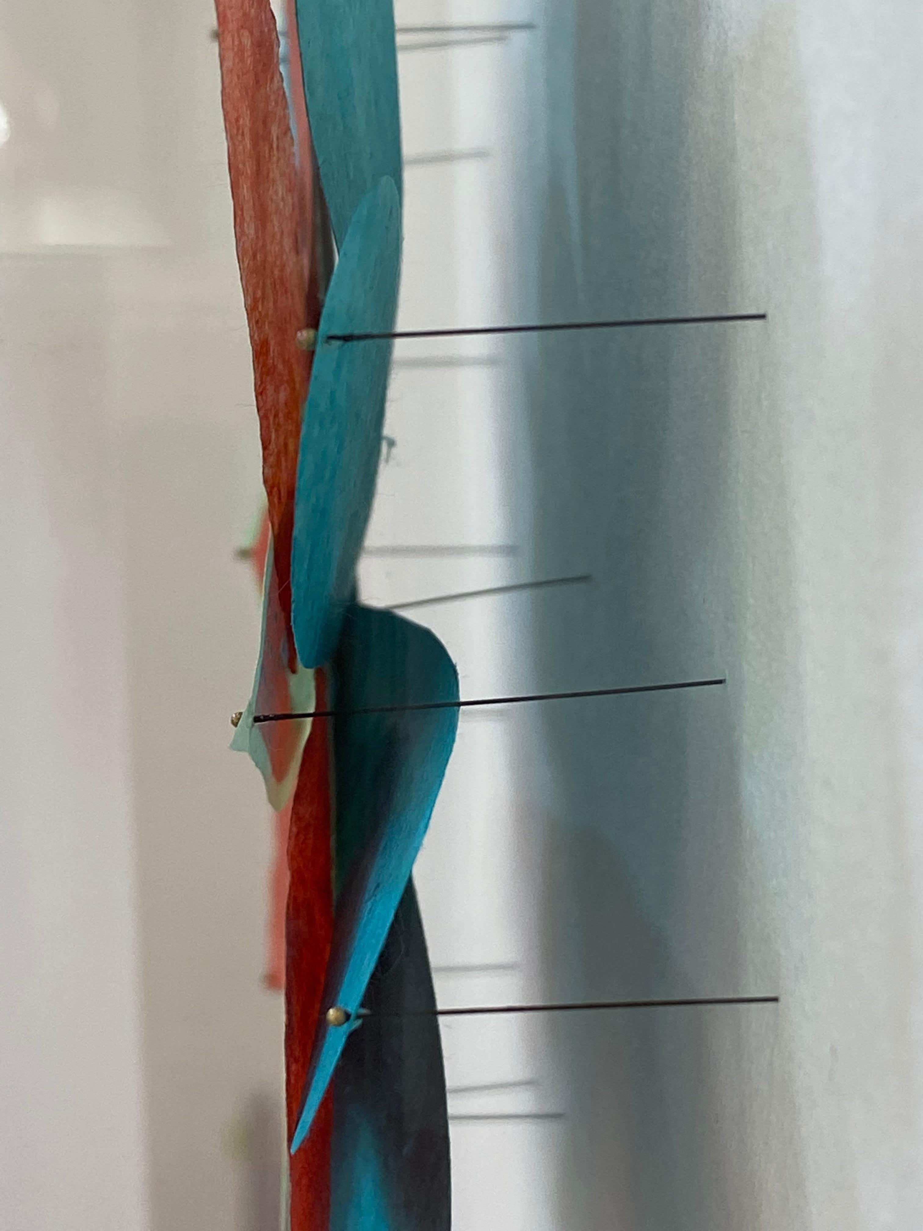 Fanfare Star - Botanical Paper Sculpture Bright Teal Blue Red Flower, 2021 en vente 5