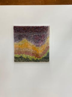 Sinuous Array - Golden Yellow Purple Green Coral Paper Plant Wall Sculpture 2021