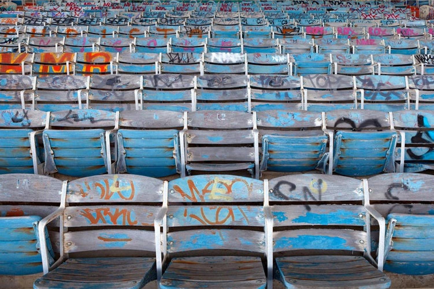 Bleachers and Port of Miami, Diptych. From the Architecture Series - Photograph by Jill Peters