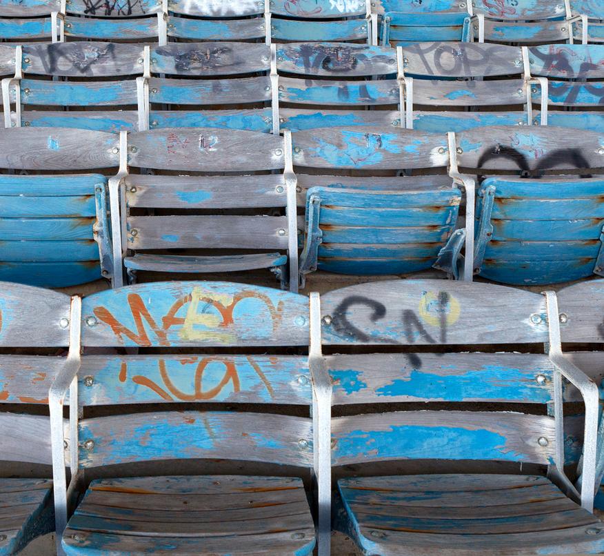 Bleachers. Marine Stadium. Architectural  limited edition color photograph - Photograph by Jill Peters