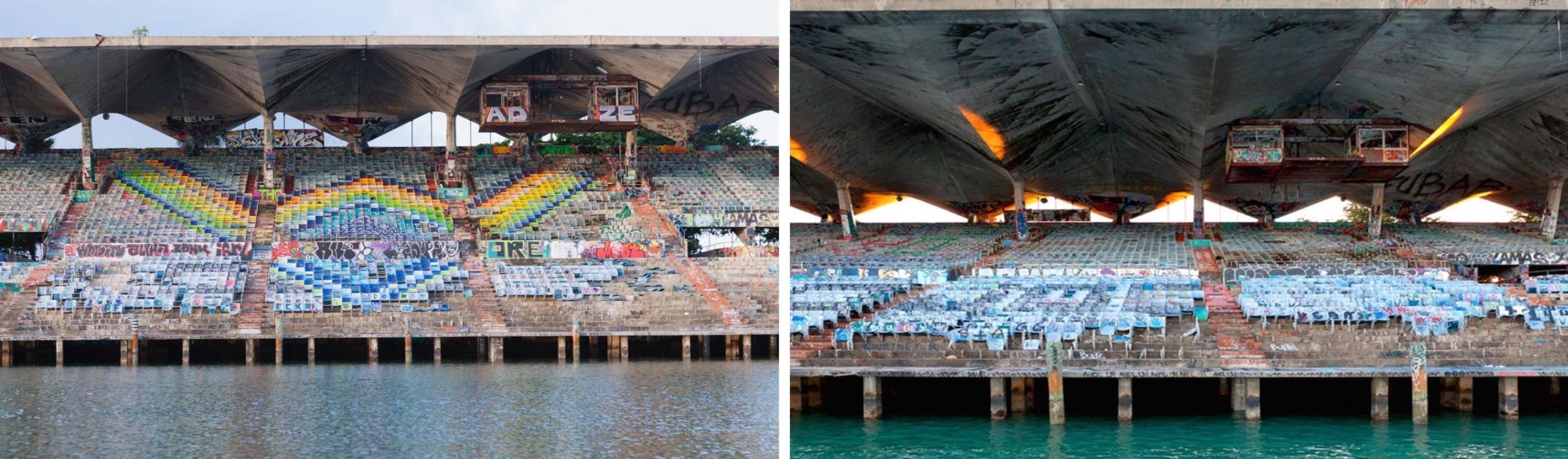 Landscape Photograph di Jill Peters - Dittico Stadio di Marin II e I. Incorniciato. Dalla serie Architettura