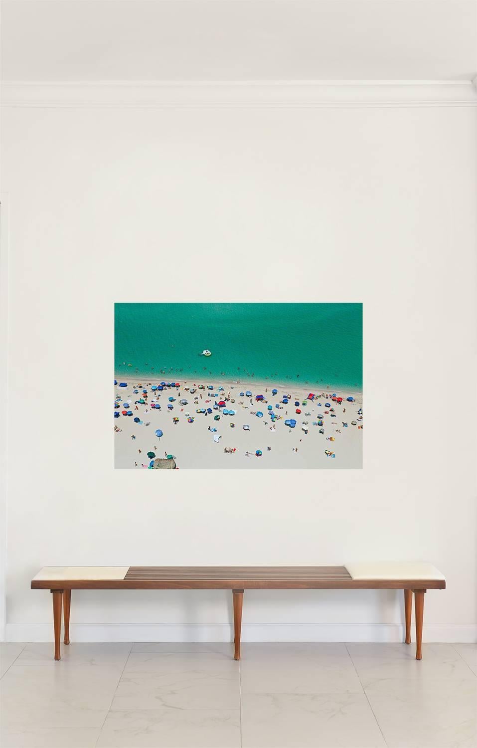 Nude Beach. Areal Landscape ocean and beach limited edition color photograph - Photograph by Jill Peters