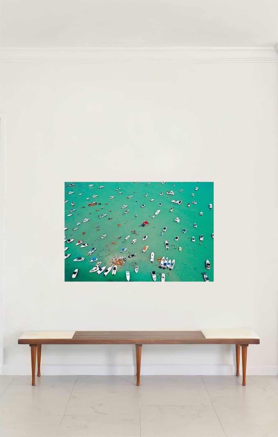 Sandbar. Areal Landscape ocean limited edition color photograph - Photograph by Jill Peters