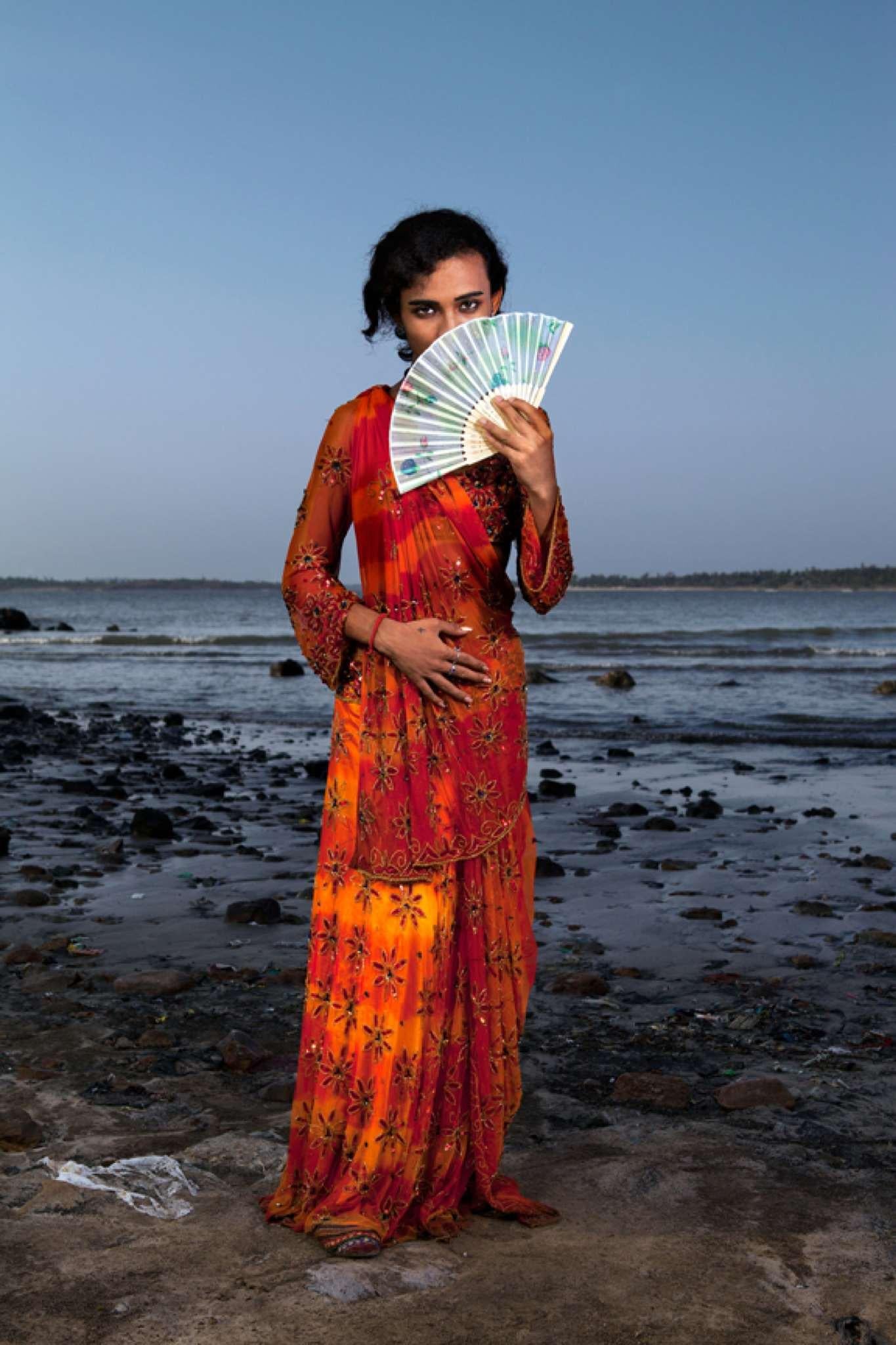 Vijay and Julie, Protrait. From The Series The Third Gender of India - Photograph by Jill Peters