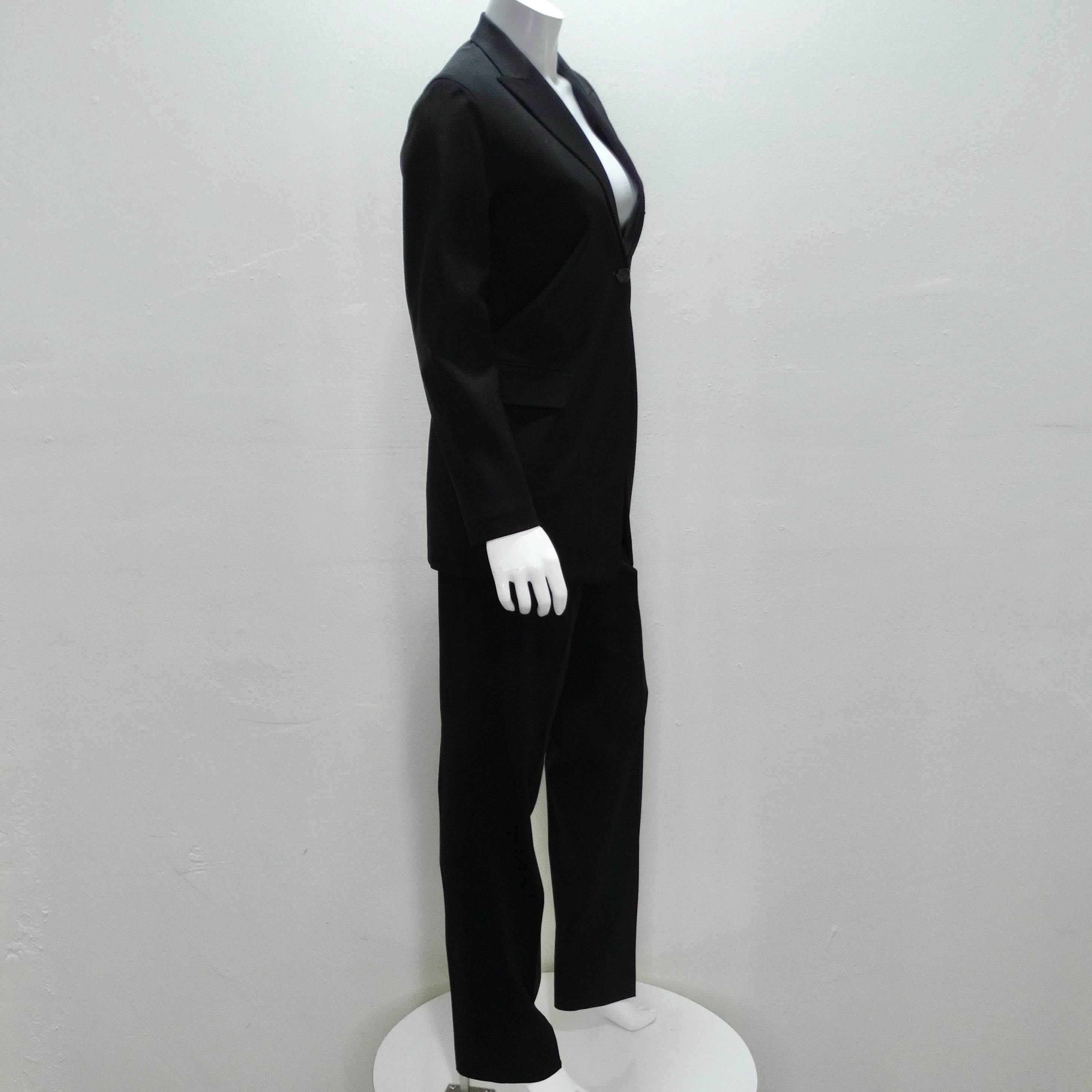 Jill Sander 90s Black Blazer & Trouser Suit Set Excellent état - En vente à Scottsdale, AZ