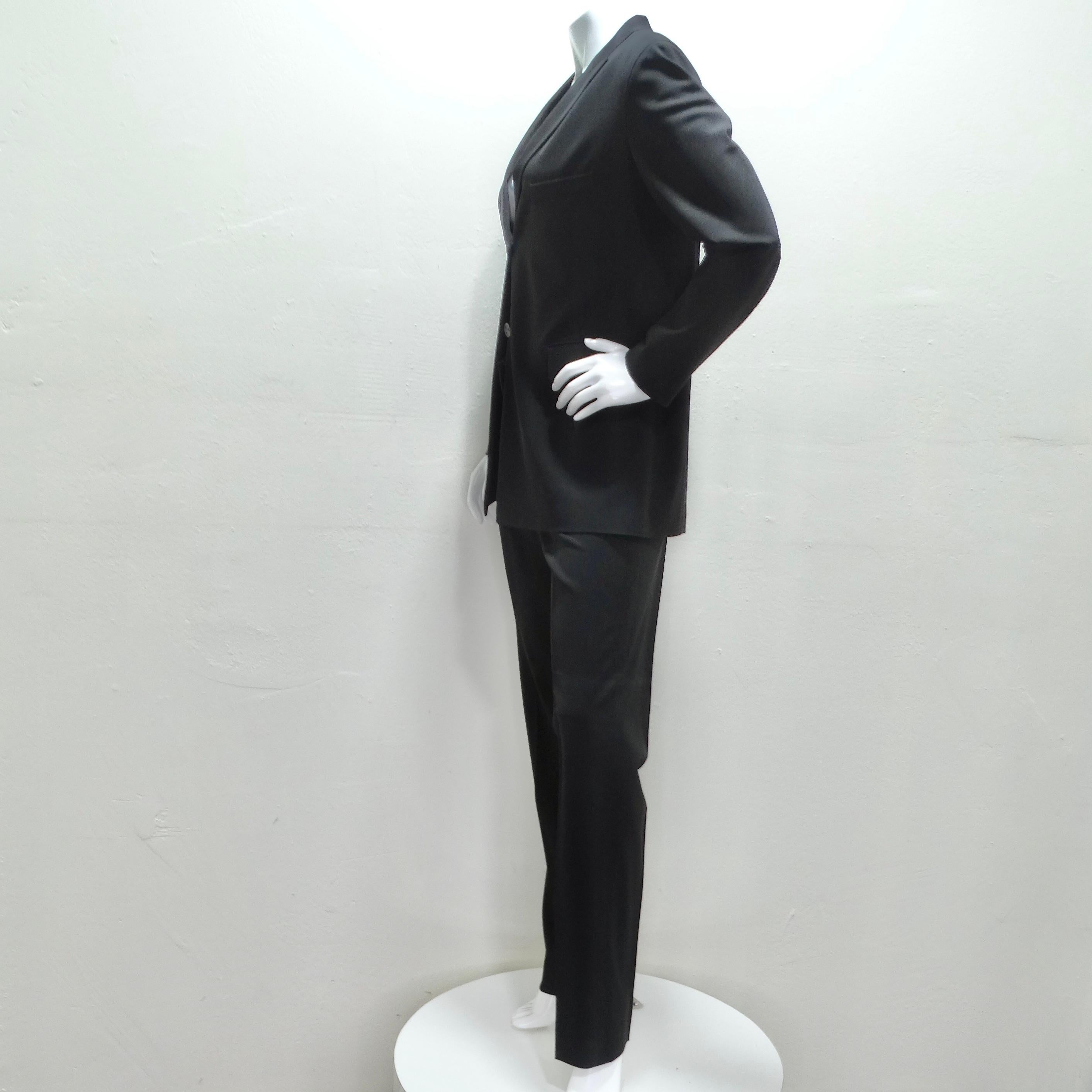 Jill Sander 90s Black Blazer & Trouser Suit Set For Sale 1
