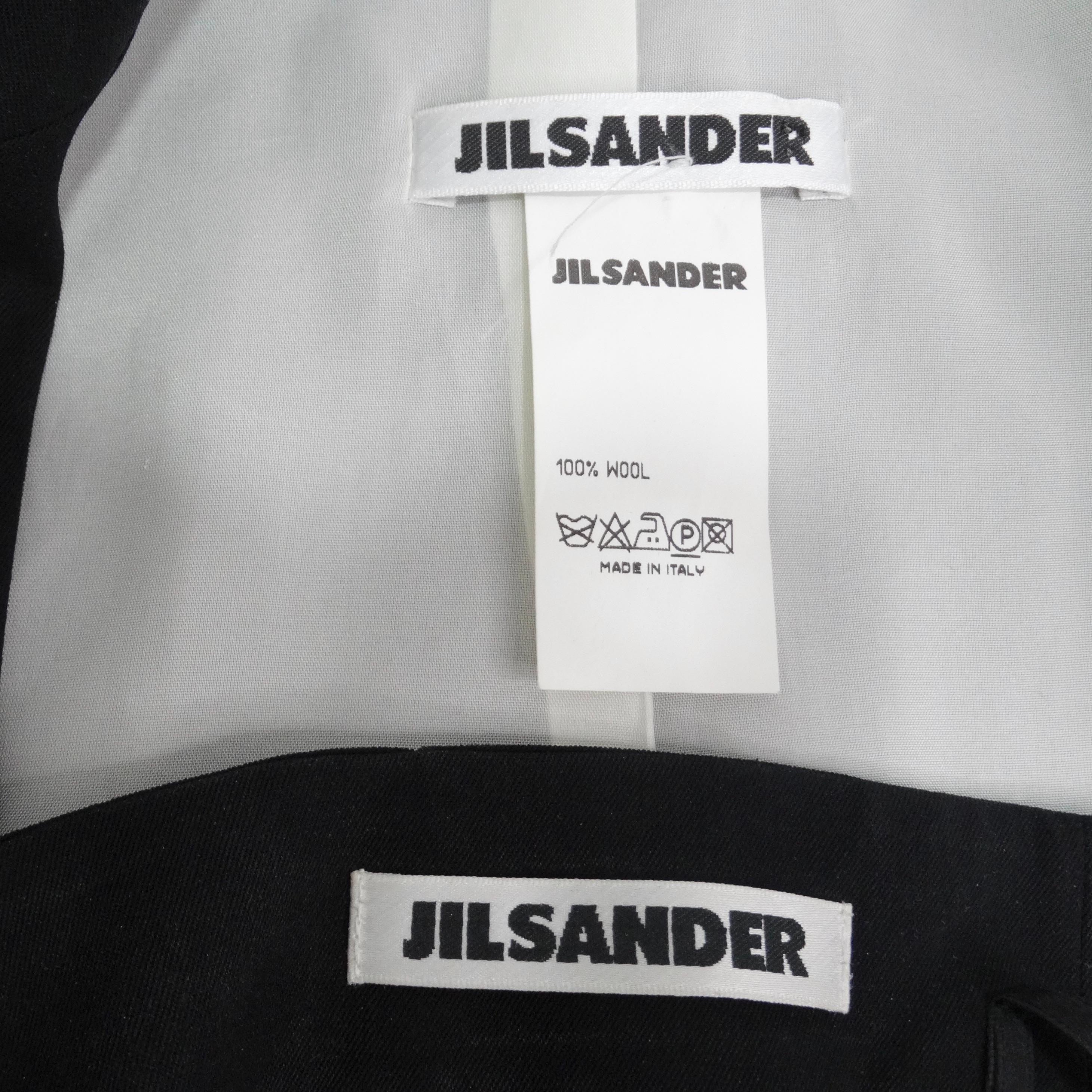 Jill Sander 90s Black Blazer & Trouser Suit Set For Sale 4