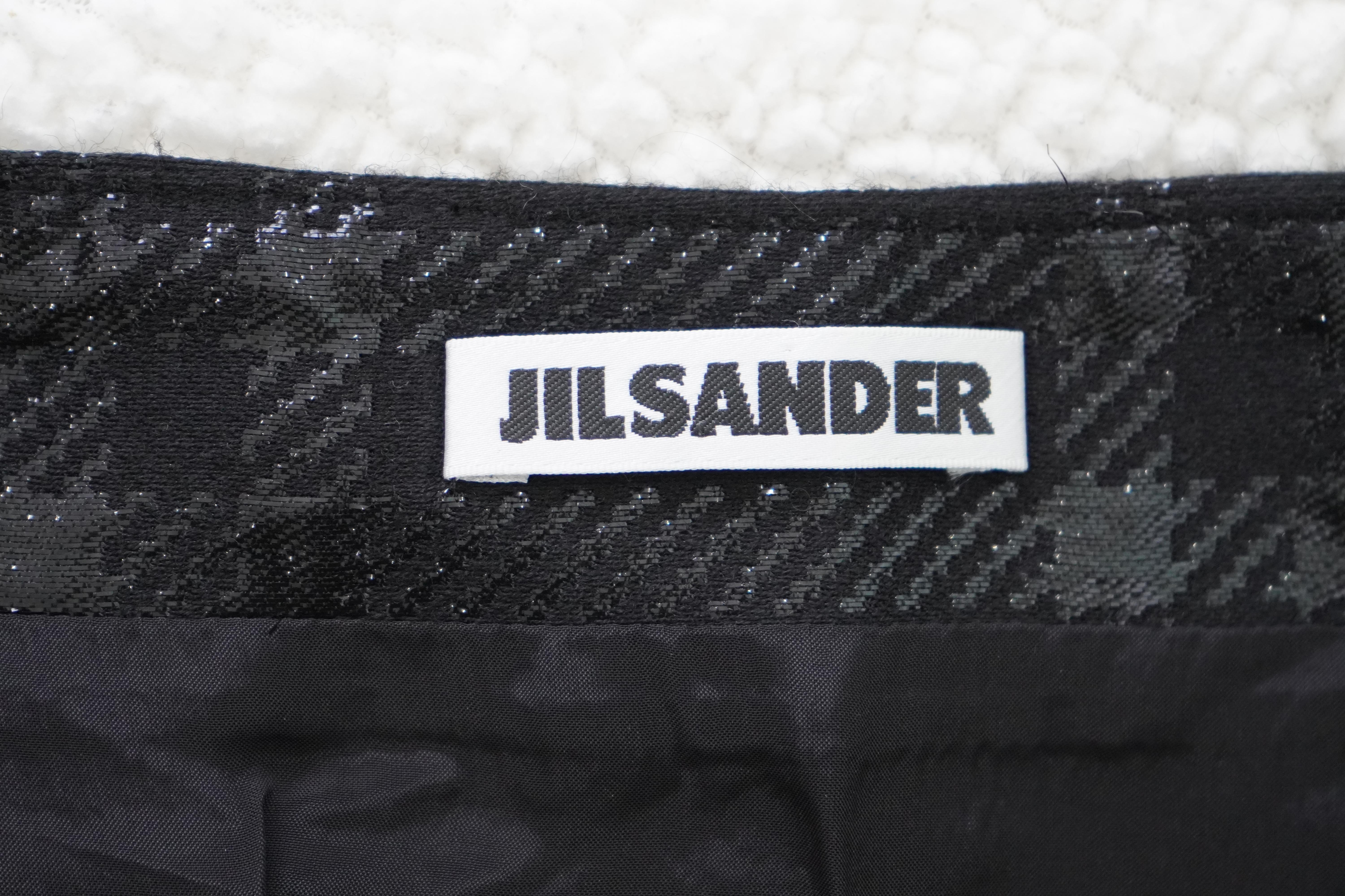Jill Sander Black Plaid Wrap Asymmetrical Wrap Skirt sz 38 For Sale 3