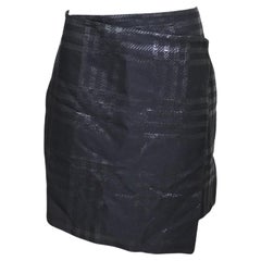 Jill Sander Black Plaid Wrap Asymmetrical Wrap Skirt sz 38