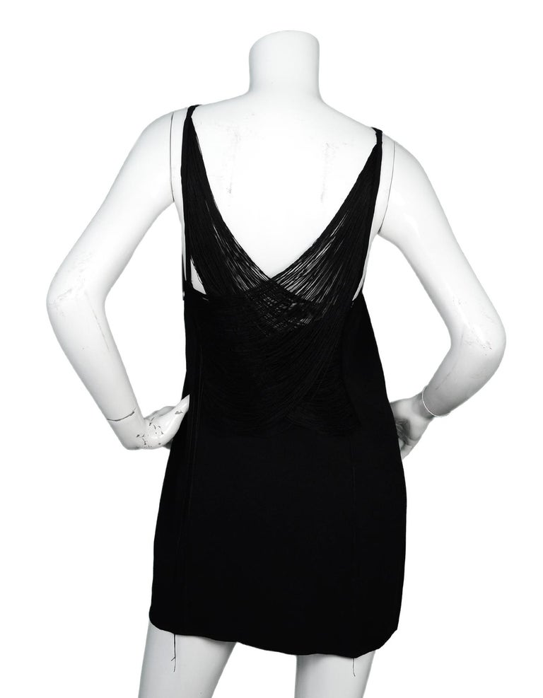 Jill Sander Black Sleeveless Short Dress W/ Back String Detail Sz FR36 ...