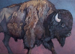 "Bison Bull" Oil Painting