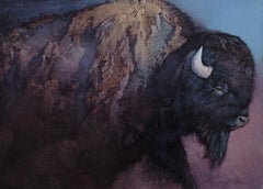 "Bison Bull" Oil Painting