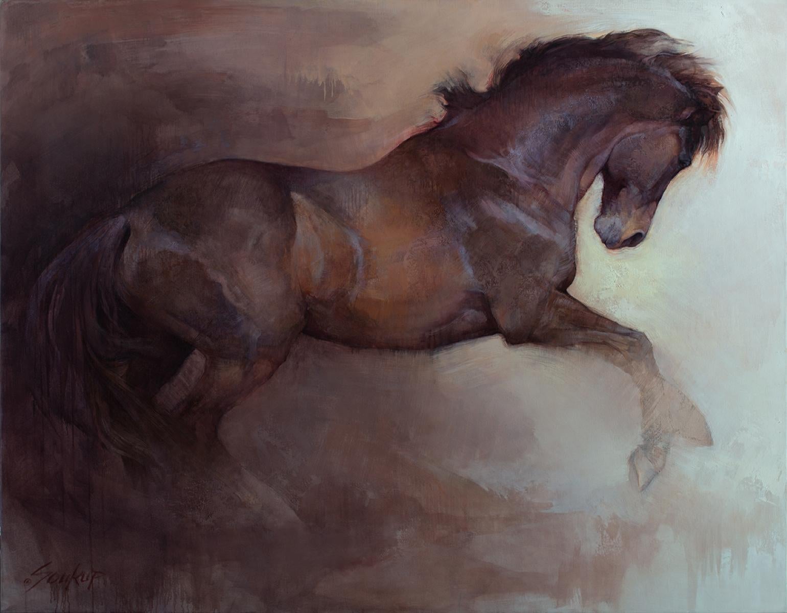L'opera "Reverie" di Jill Soukup (2024) è un dipinto a olio originale, realizzato a mano, che raffigura un cavallo che scalcia la terra mentre è in movimento su uno sfondo astratto.

Informazioni sull'artista:

Jill Soukup è nata a Buffalo, New