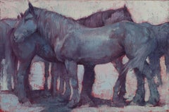 "Studio di rubino e corvo 1" Pittura ad olio
