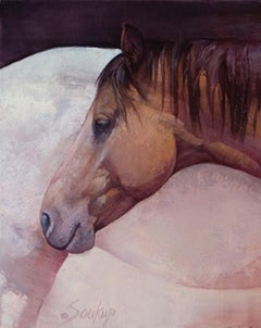 "Snooze" (2024) di Jill Soukup, Pittura a olio originale su tavola