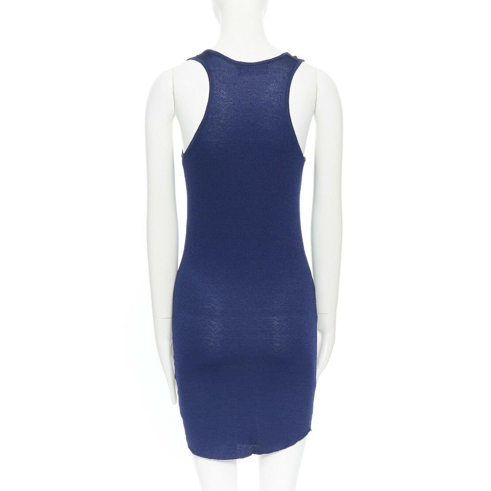 Women's JILL STUART COLLECTION classic blue textured raw-edges hem sleeveless tank dress