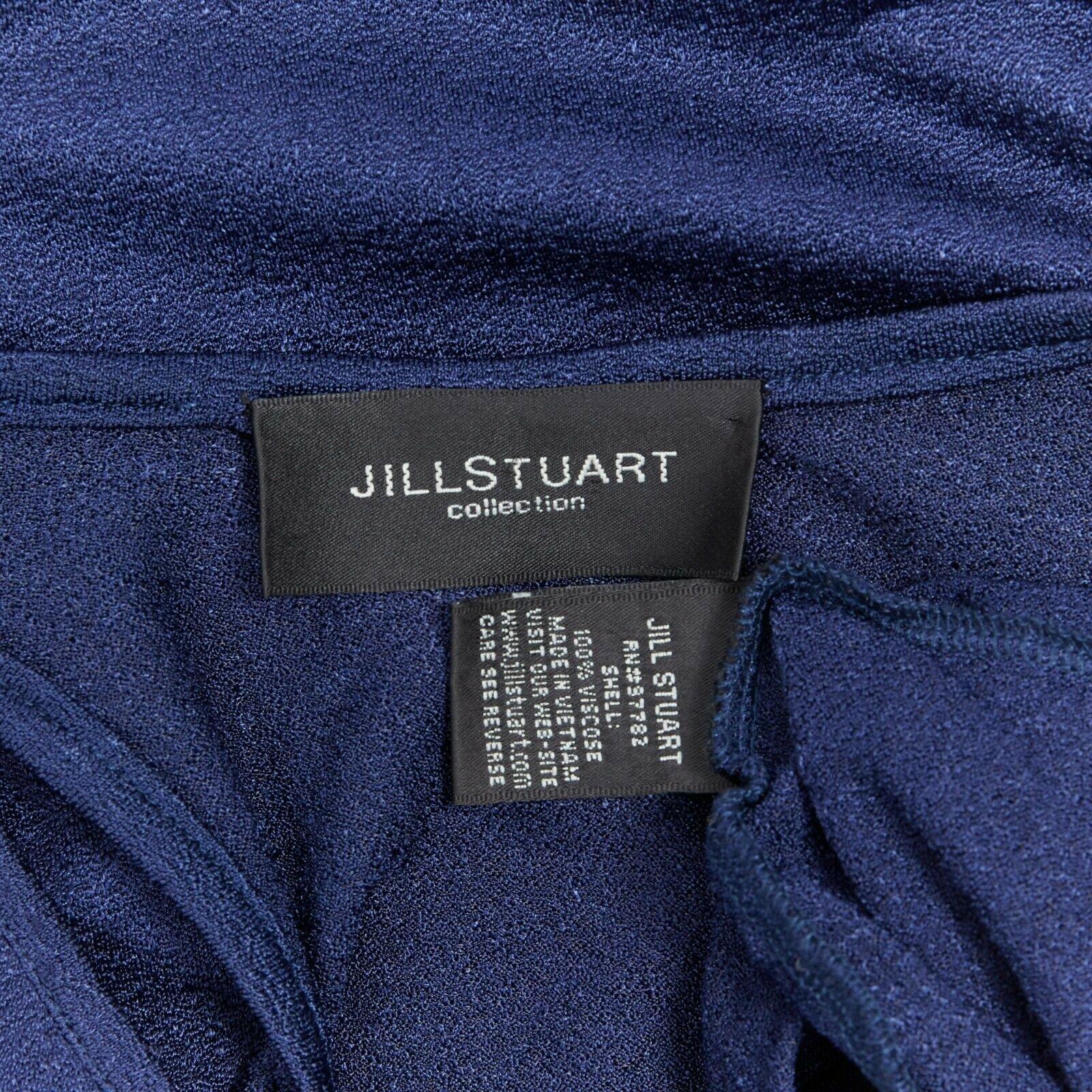JILL STUART COLLECTION classic blue textured raw-edges hem sleeveless tank dress 2