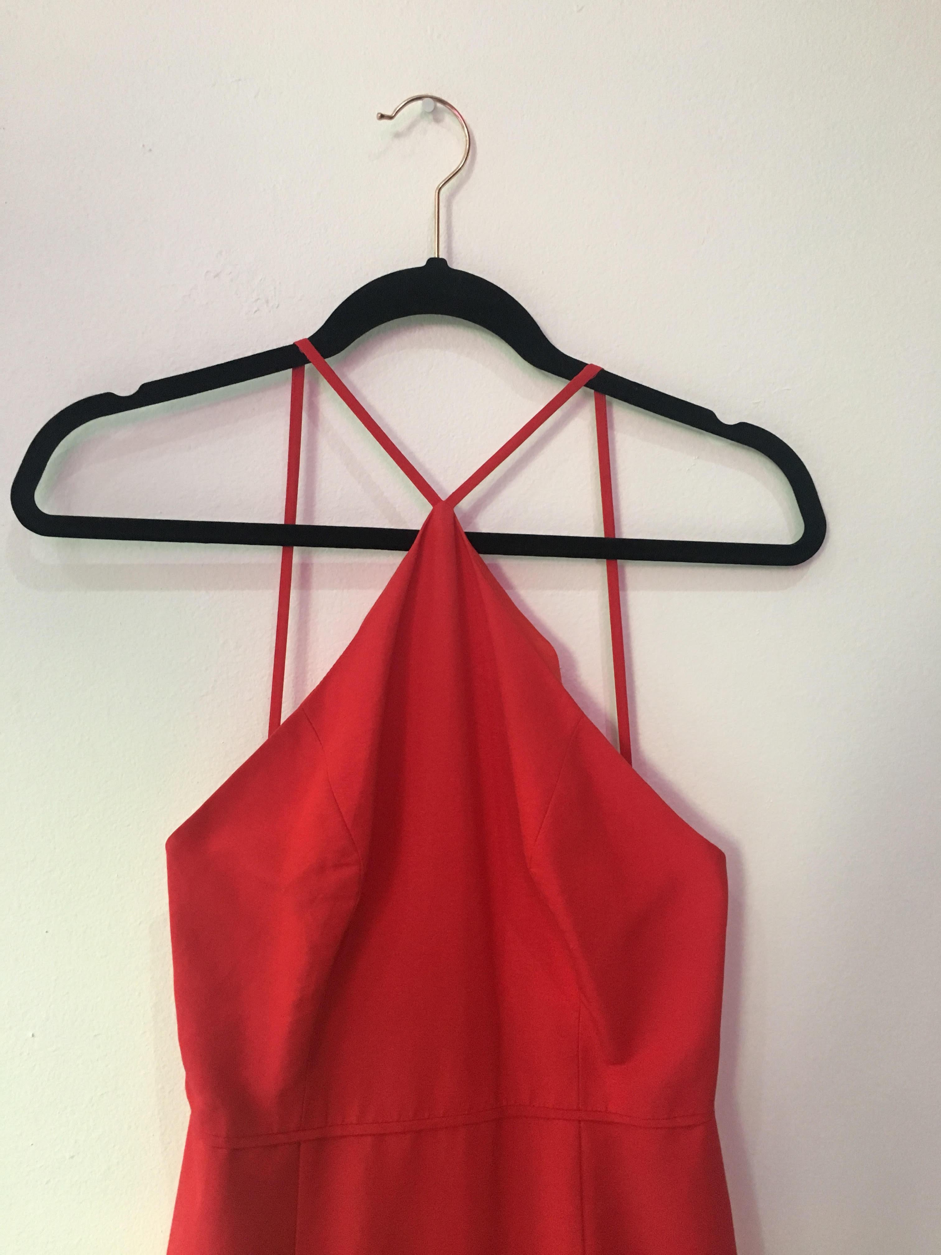 Jill Stuart Red Asymmetric Gown In Excellent Condition In Thousand Oaks, CA