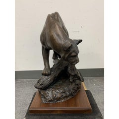 Jim Agius Signed and Numbered "Cougar, Ghost of the Rockies" Bronze Statue