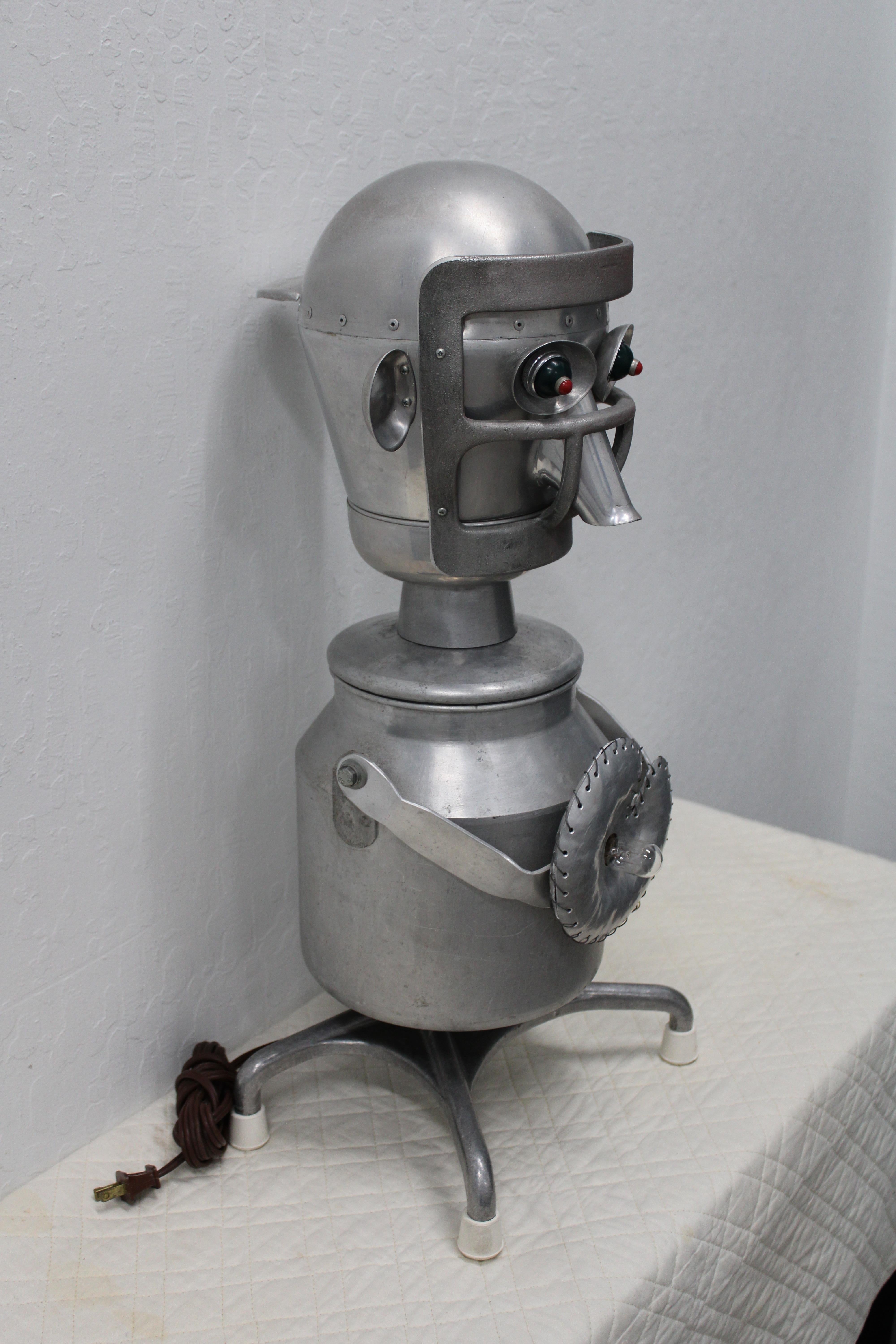 Metal Jim Bauer Hand Made Tin Robot ' Signed ' For Sale