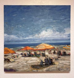 "Beaches 10, "  Beach Scene with Umbrellas by Jim Beckner