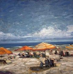 "Beaches 10, "  Beach Scene with Umbrellas by Jim Beckner