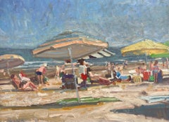 "Beaches 7, "  Beach Scene with Umbrellas by Jim Beckner