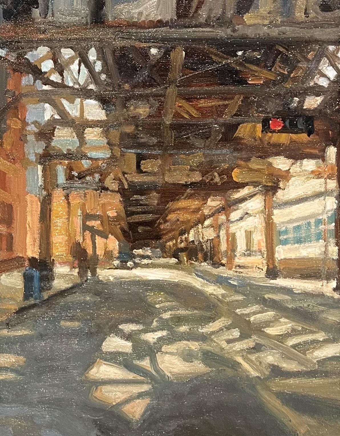 "Sotto la El 1,"  Scena urbana a New York di Jim Beckner