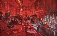 "Cruise Room #8, "  Bar Scene in Red by Jim Beckner