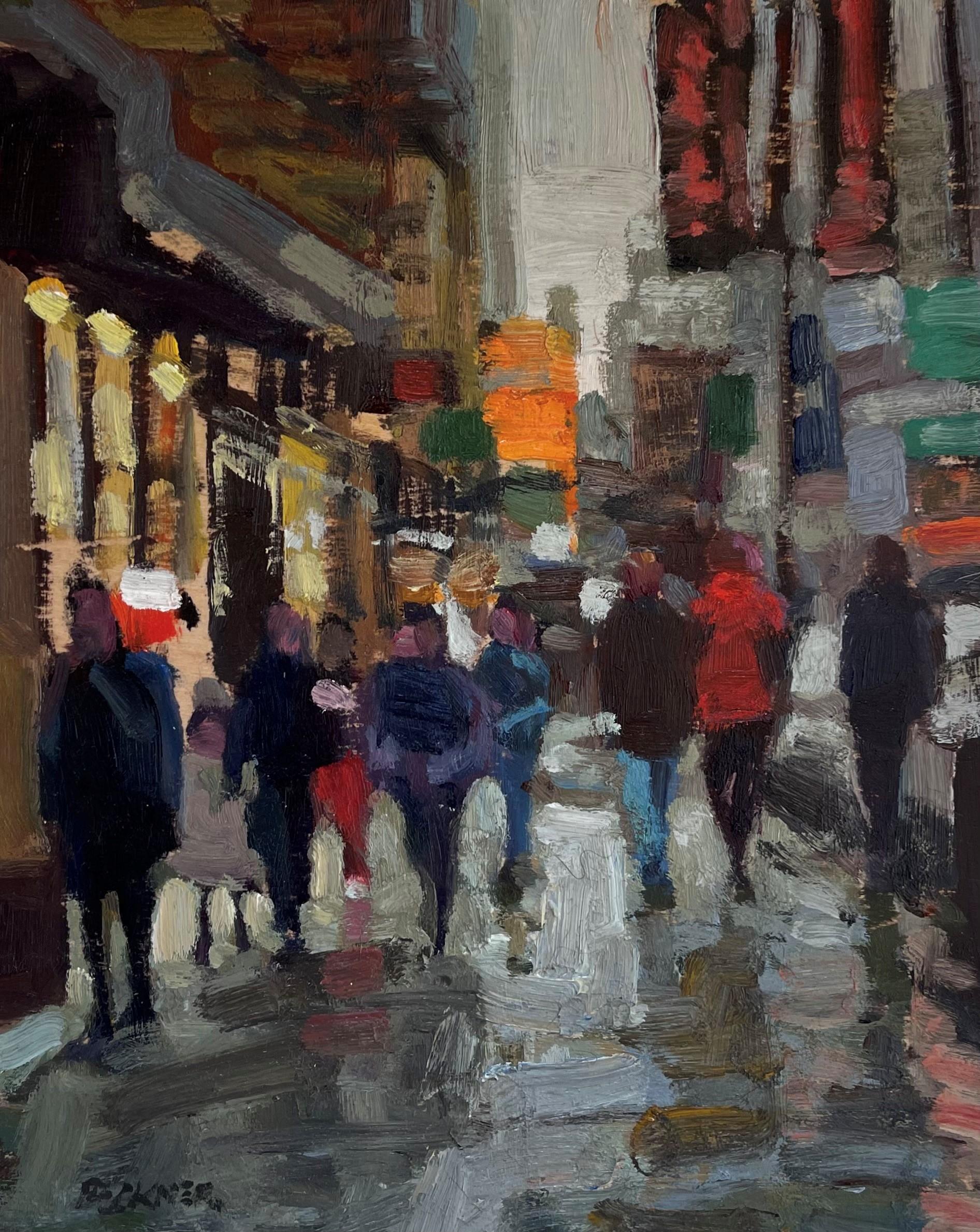 „Eastside, „ Urban Night Scene“, Stadt-Nachtszene von Jim Beckner
