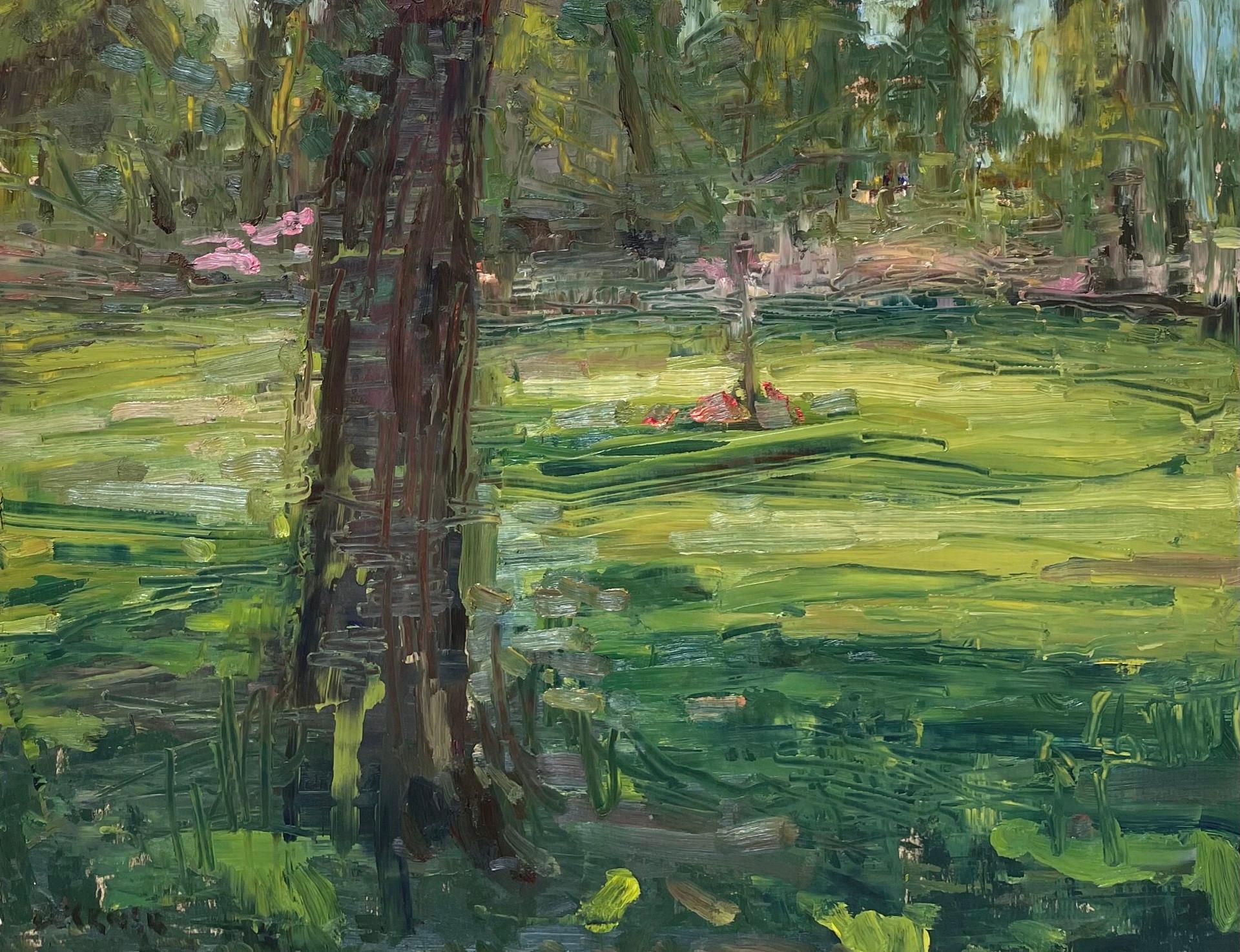 Jim Beckner Figurative Painting - Lawn