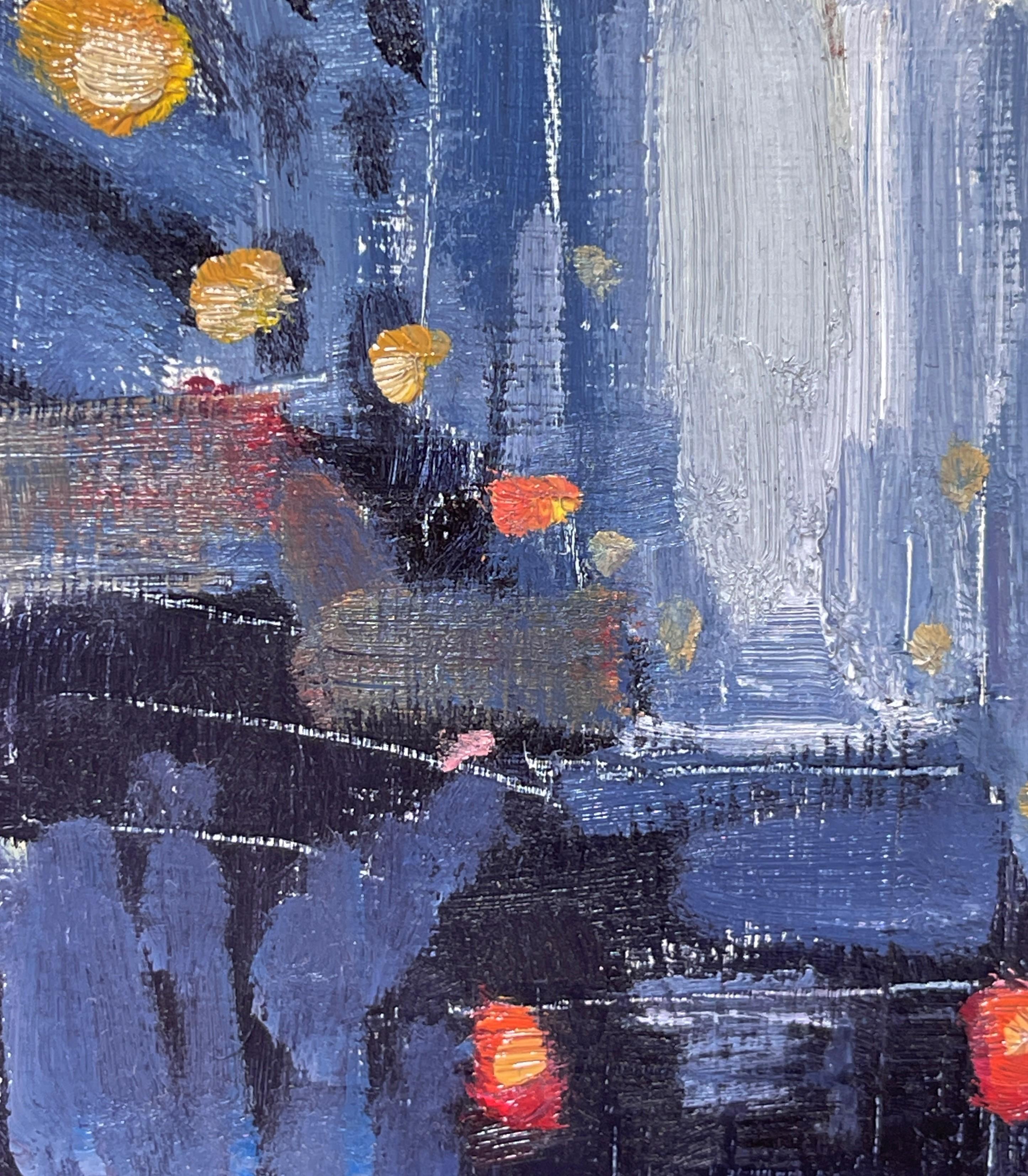 „Roadway II“ von Jim Beckner, Original impressionistisches Stadtbild, Ölgemälde im Angebot 1