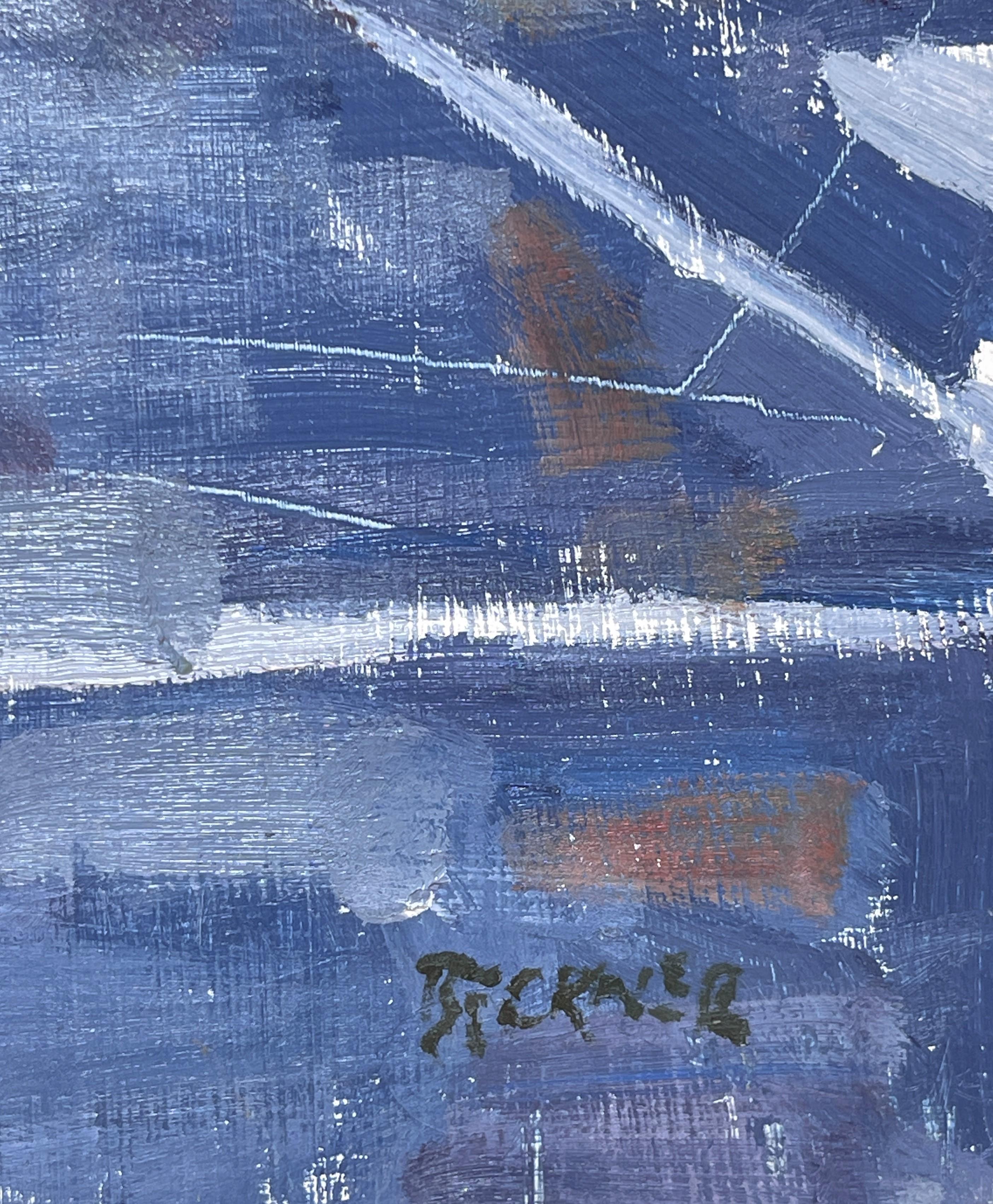 „Roadway II“ von Jim Beckner, Original impressionistisches Stadtbild, Ölgemälde im Angebot 2