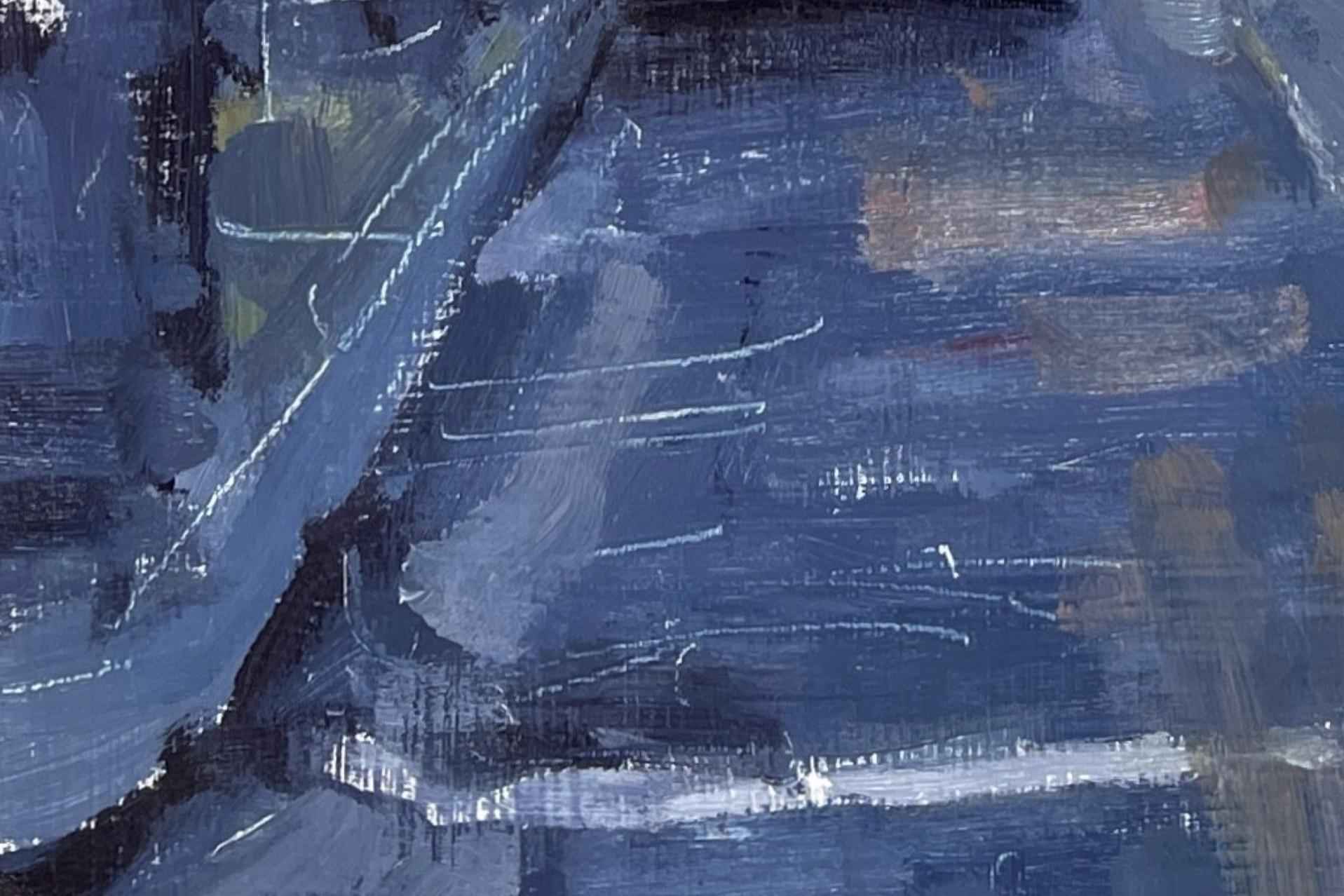 „Roadway II“ von Jim Beckner, Original impressionistisches Stadtbild, Ölgemälde im Angebot 5