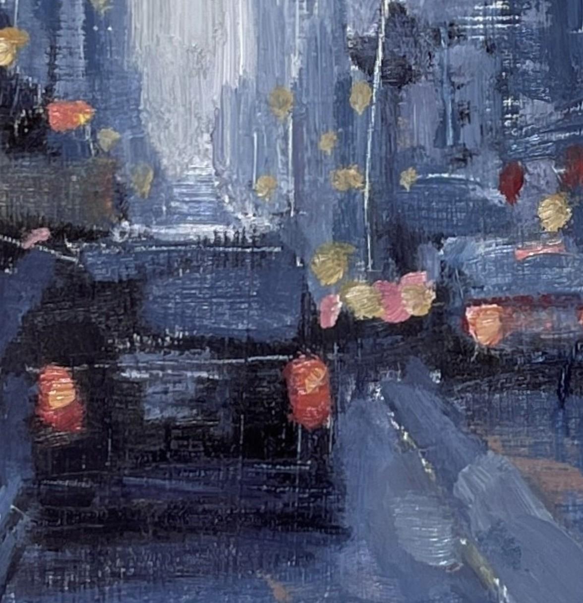 „Roadway II“ von Jim Beckner, Original impressionistisches Stadtbild, Ölgemälde im Angebot 6