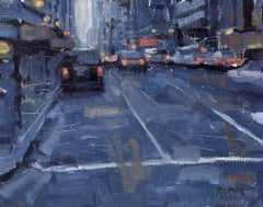 „Roadway II“ von Jim Beckner, Original impressionistisches Stadtbild, Ölgemälde