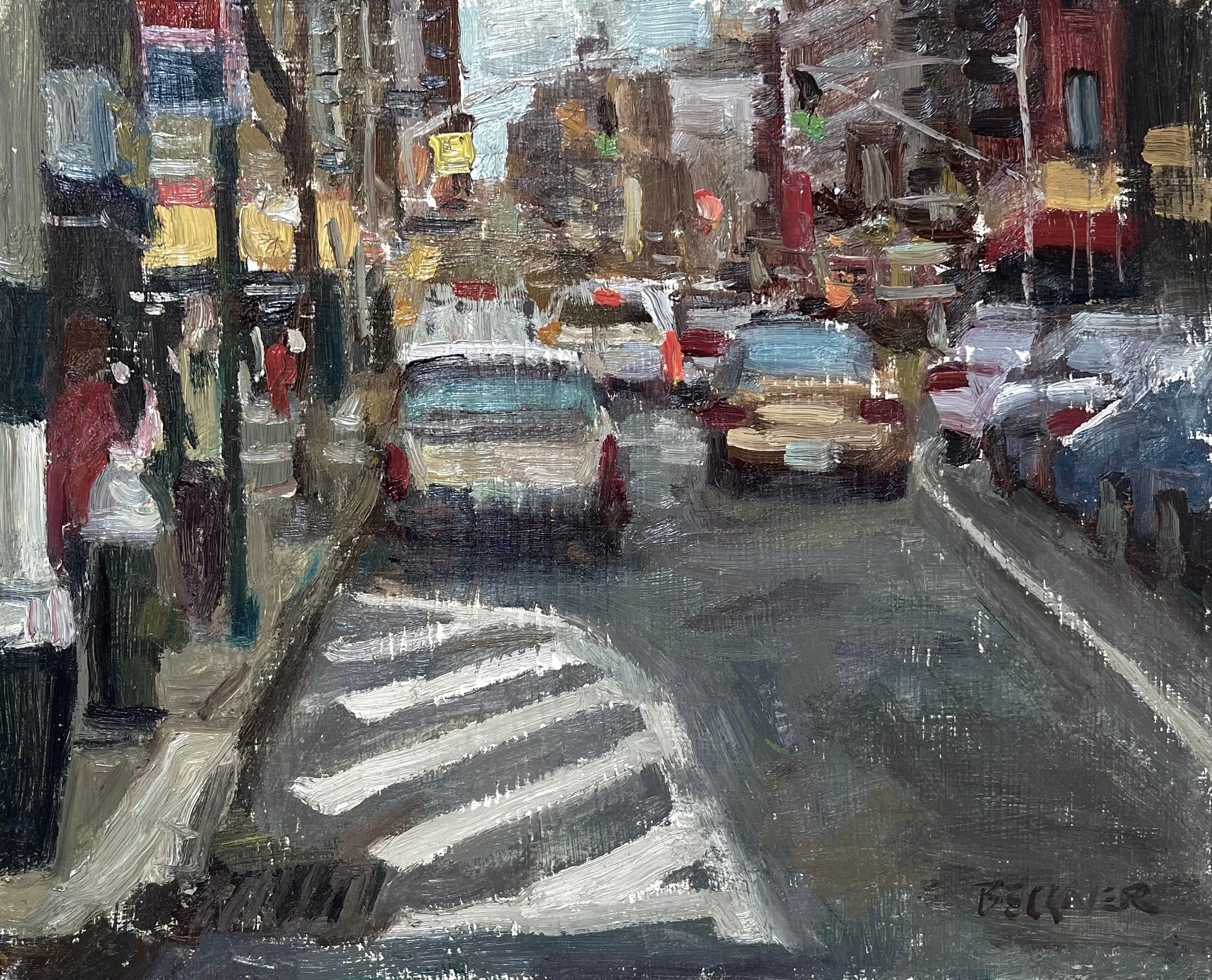 Jim Beckner Figurative Painting - "Roadway, " Oil Painting