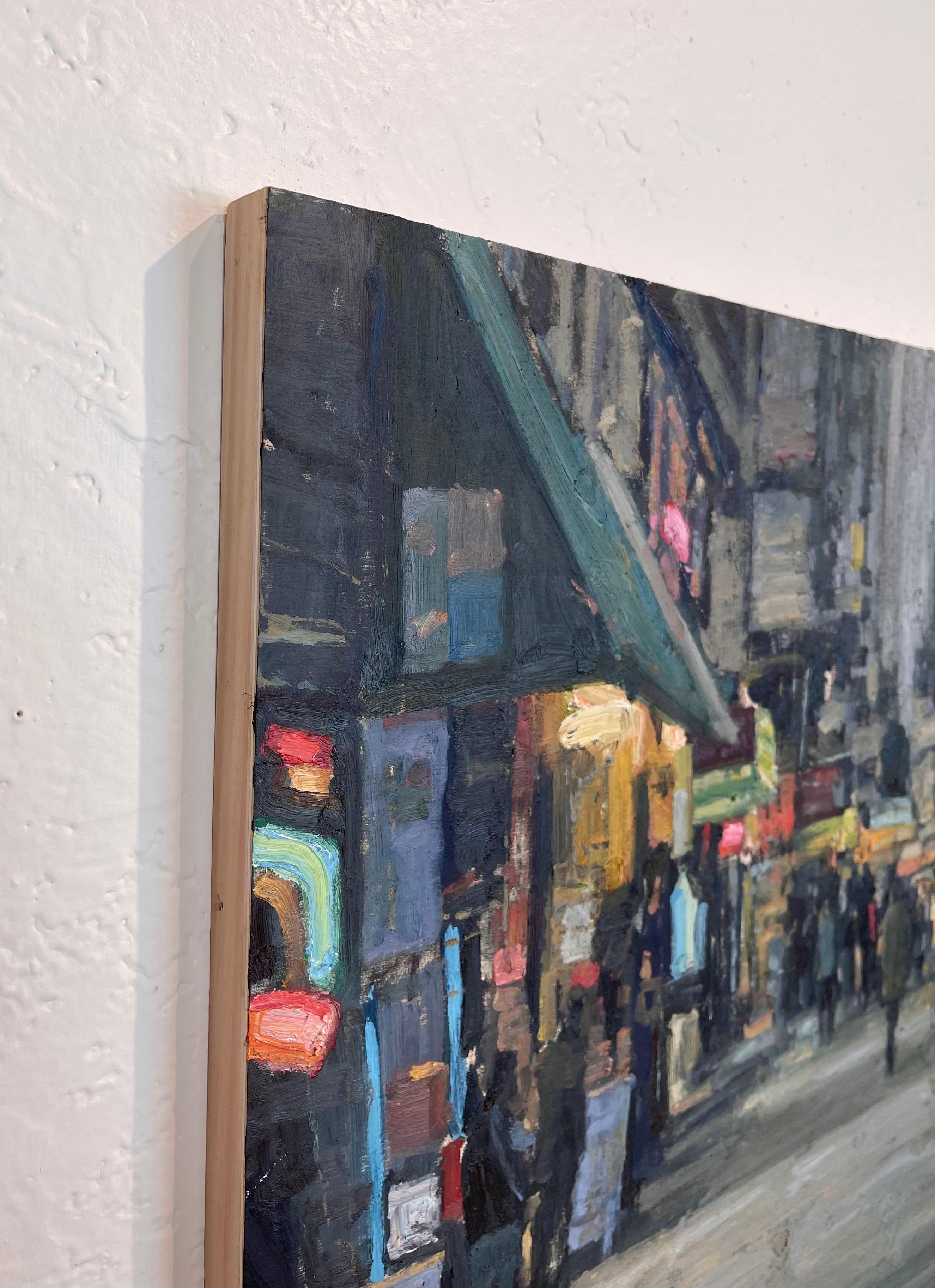 „Sidewalks in Greys“, Ölgemälde (Impressionismus), Painting, von Jim Beckner