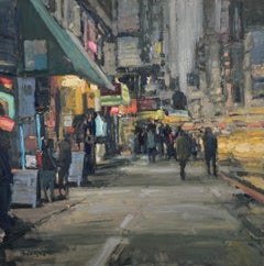 "Sidewalks in Greys, " Oil Painting