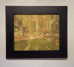 "Sublimation" (2025), Original impressionistisches Stadtbild, Öl auf Leinwand, Karton