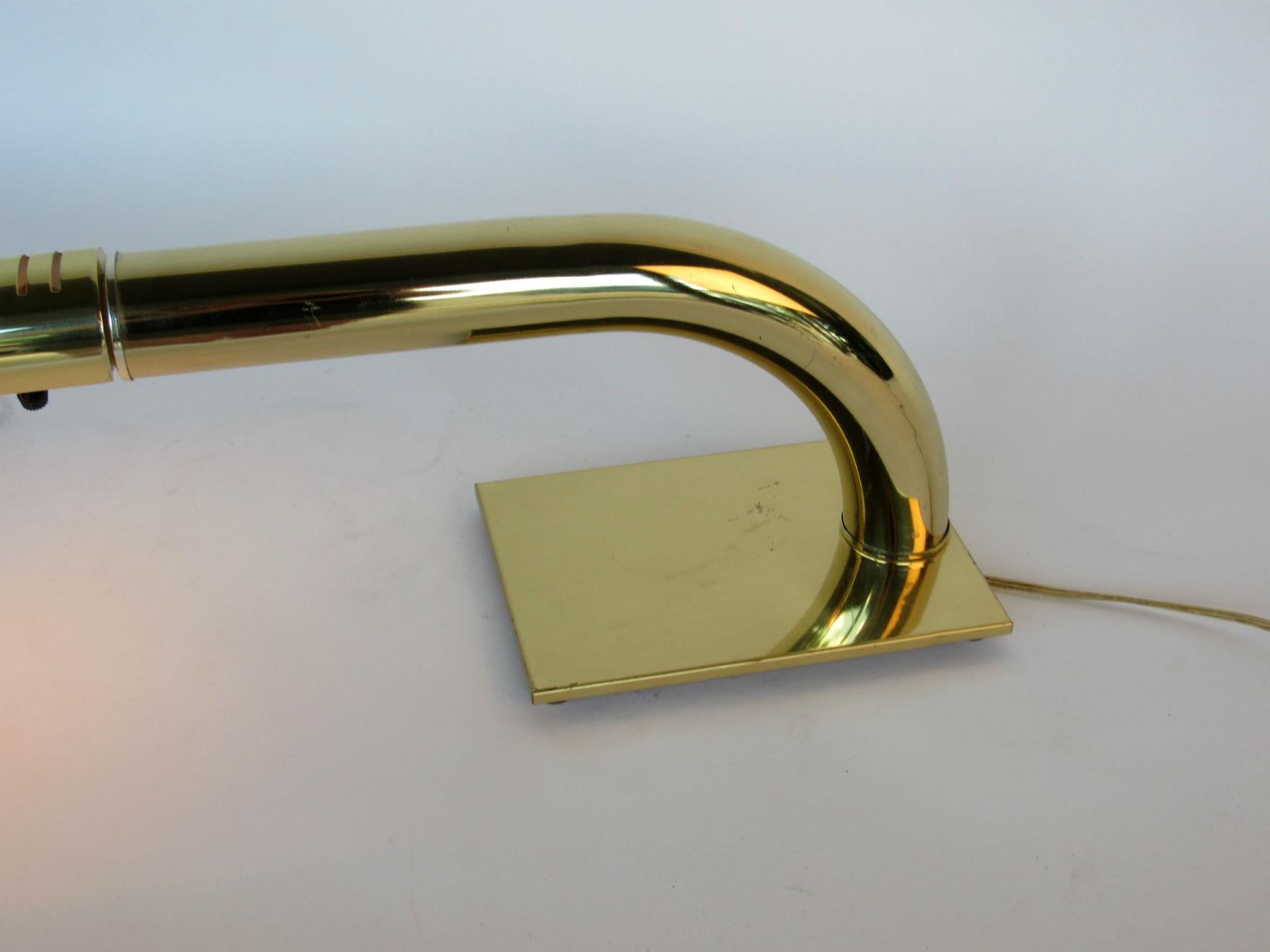 Mid-Century Modern Jim Bindman for Rainbow Lamp Co. Tubular Brass Desk Lamp For Sale