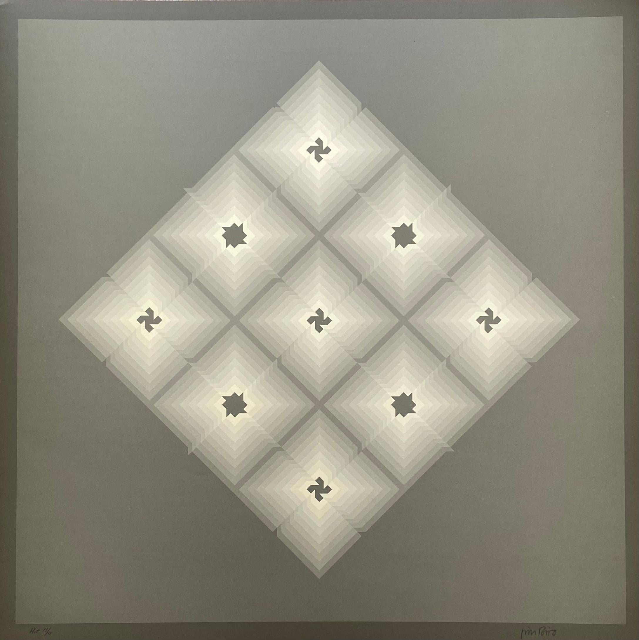 Late 20th Century Jim Bird, Tribute to Vasarely 4, 1970 For Sale