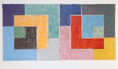 Ensayo de marioneta, Gran serigrafía abstracta geométrica de Jim Bruss