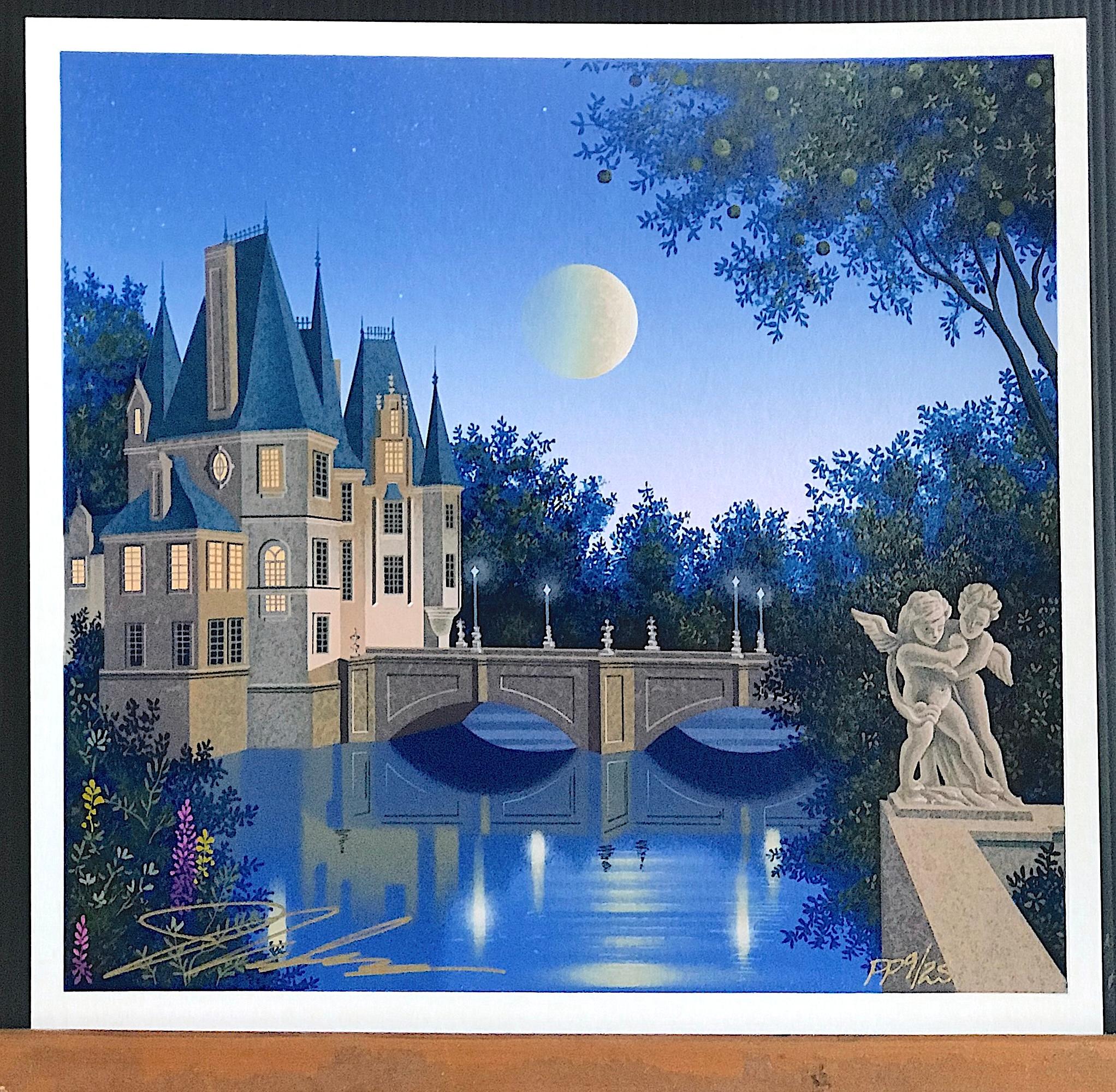 CALVILLE BLANC is an imaginary architectural landscape that combines the real and the surreal. Created in 1995 by the Iowa born artist Jim Buckels (b.1948) known for his dream-like images, rendered in a meticulous, modern airbrush technique. This
