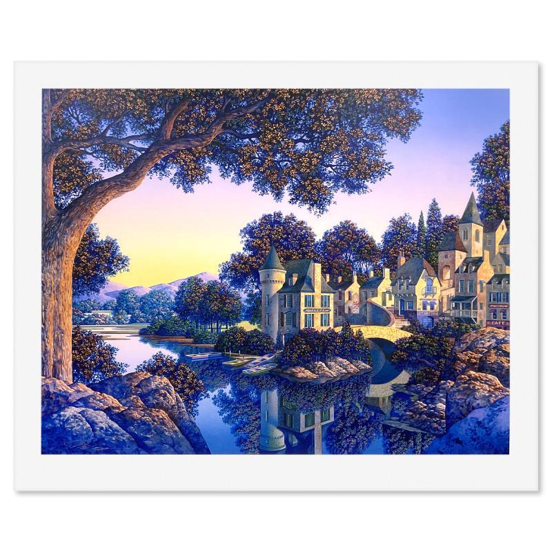 "Hotel De L'ecluse" is a limited edition printer's proof on paper by Jim Buckels, numbered and hand signed by the artist. Includes Letter of Authenticity. Measures approx. 28.5" x 34" (border), 24" x 30" (image).