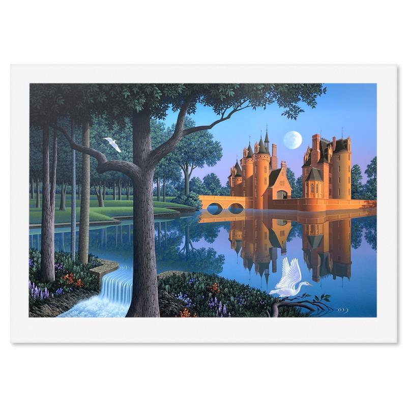 "Le Moulin" is a limited edition printer's proof on paper by Jim Buckels, numbered and hand signed by the artist. Includes Letter of Authenticity. Measures approx. 27.5" x 38" (border), 23" x 34" (image).