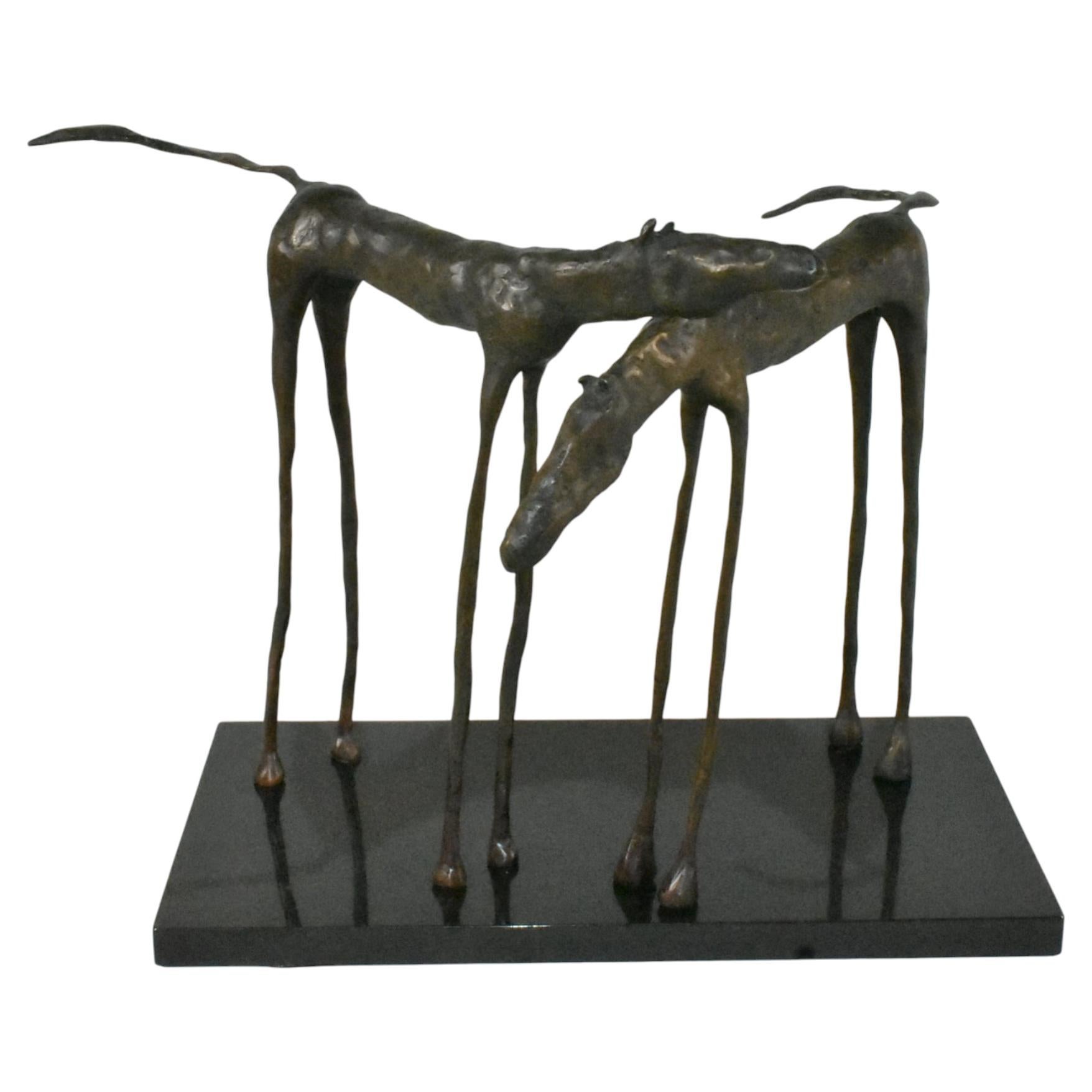 Jim Budish „Lazy Days“ – Bronzeskulptur mit zwei Pferden