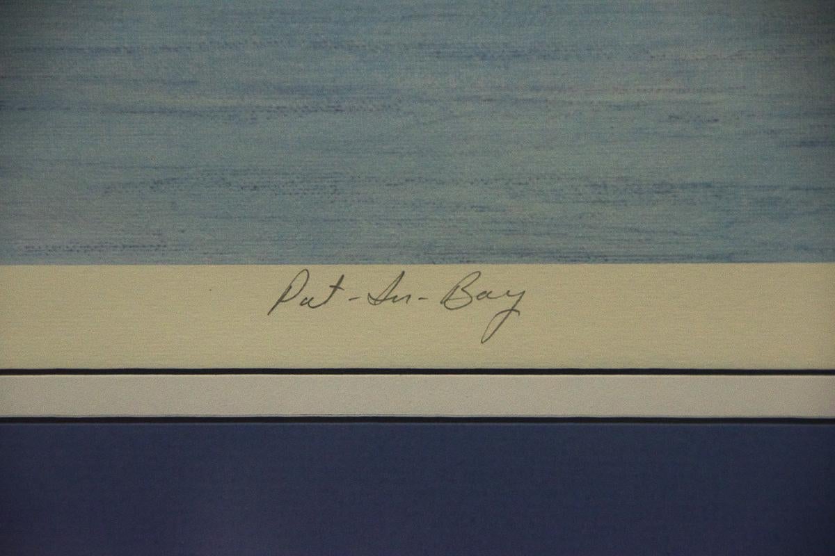 „Put in Bay“ von Jim Clary. Gerahmte Lithographie in limitierter Auflage: 213/750.  – Print von Jim Clary 