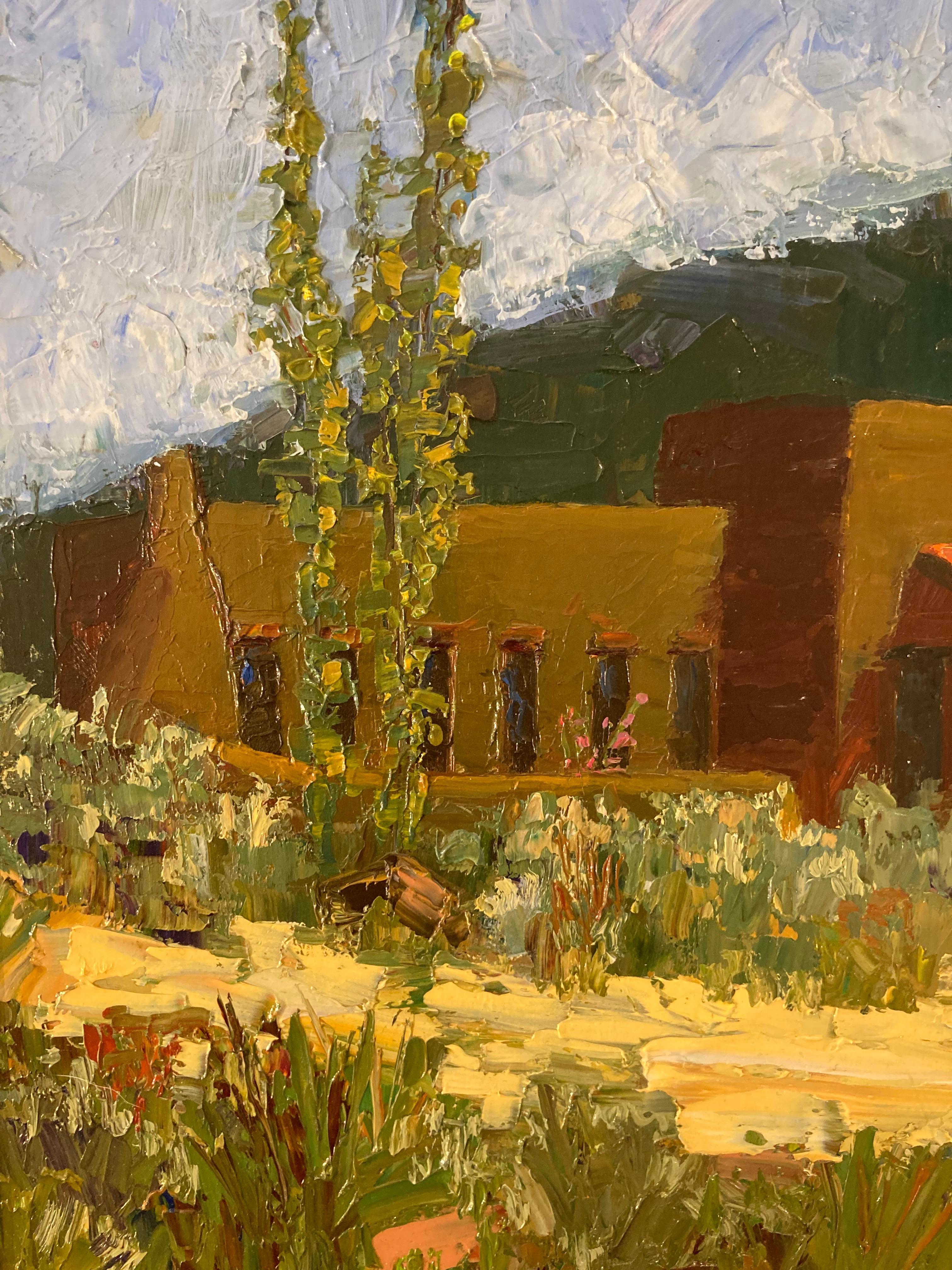 „Century Old Adobe“, von James Cobb, Öl auf Tafel, Gemälde (Expressionismus), Painting, von Jim Cobb