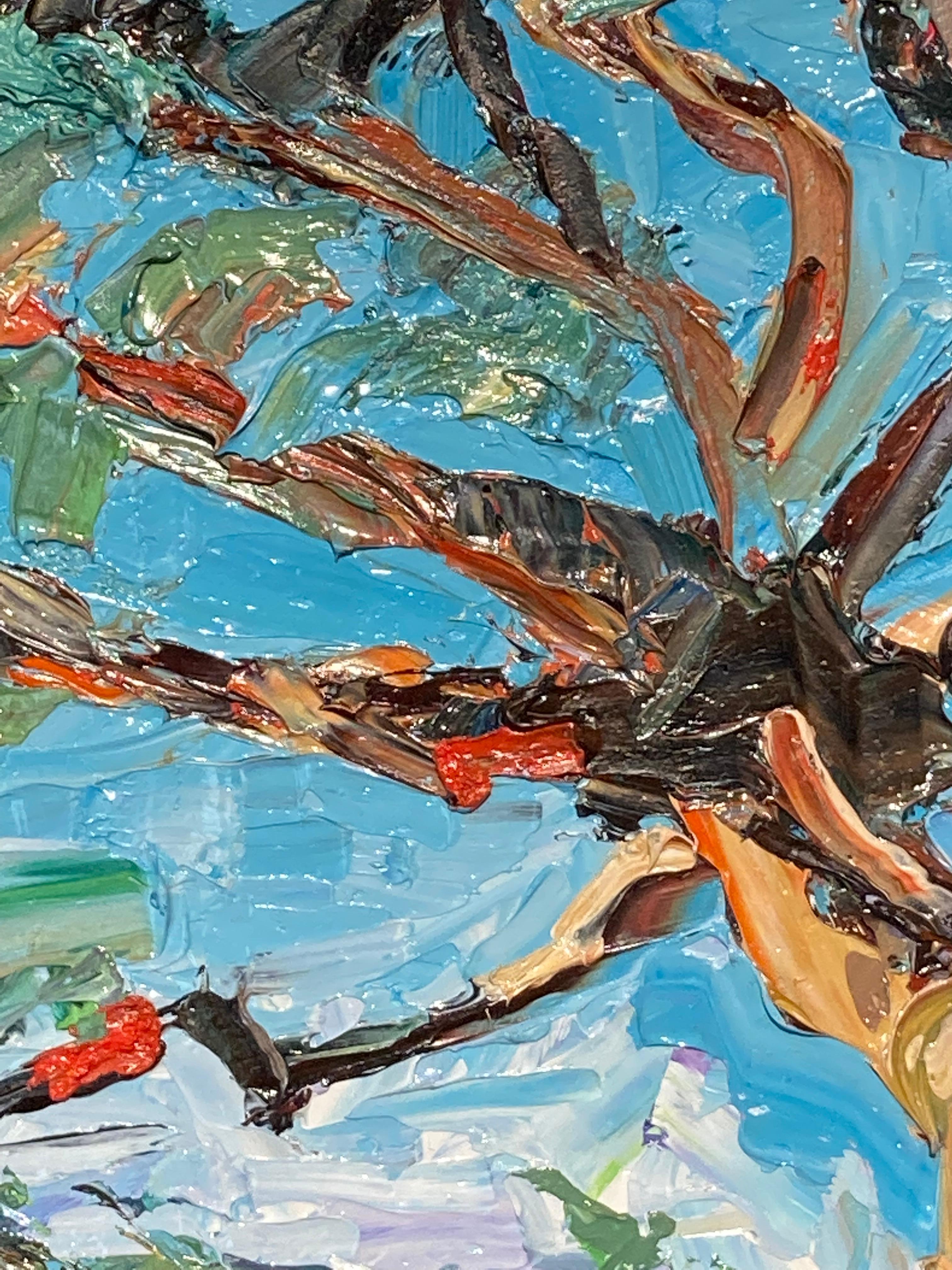 Peinture à l'huile sur panneau de gesso « Cypress Point » de James Cobb en vente 2